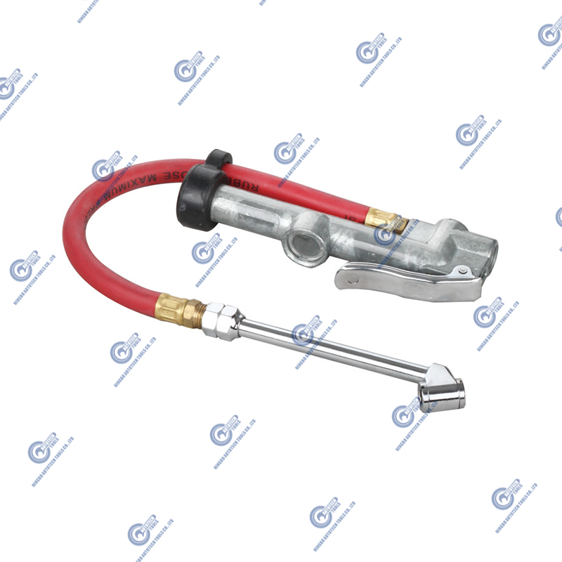 TG-27 GAUGE INFLATOR TG-27 CU DUAL AIR DE AIR DE AIR DUANT 15 ”Furtun de aer 10-160 PSI